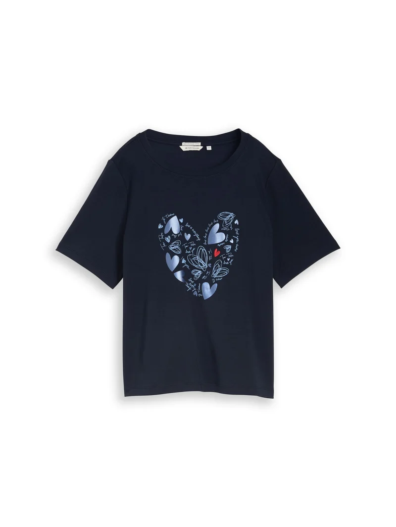 T-shirt boxy crew neck with pr, sky captain blue