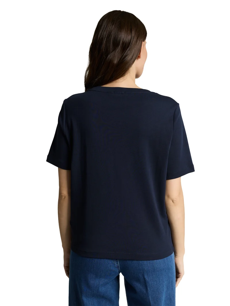 T-shirt boxy crew neck with pr, sky captain blue