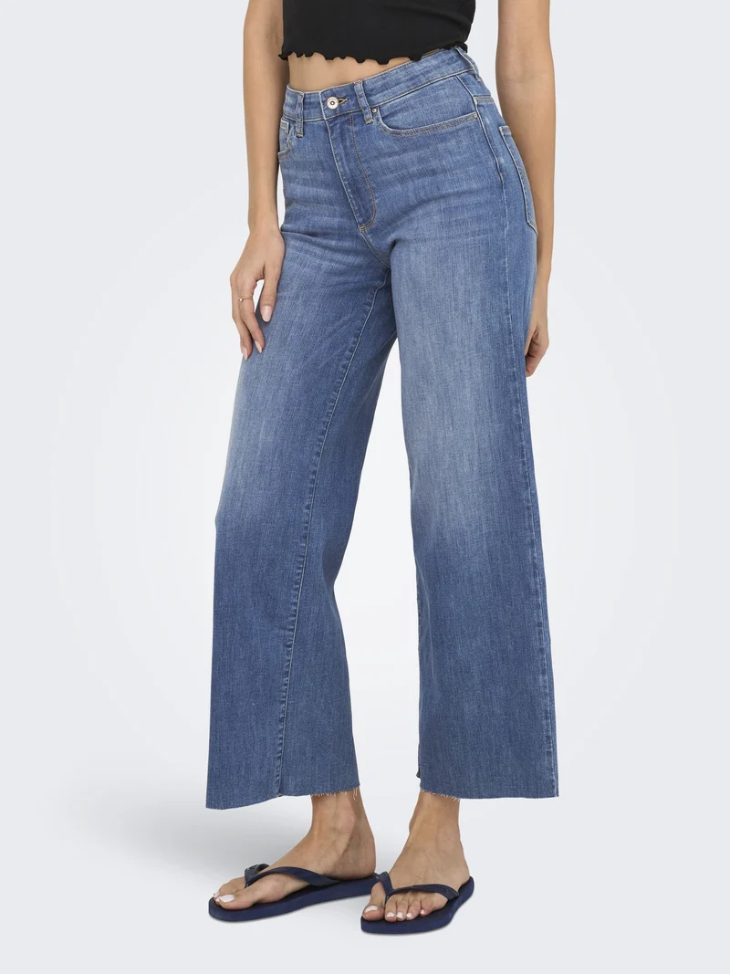 ONLANN-MADISON HW CROP WD DNM SOO61, Medium Blue Denim