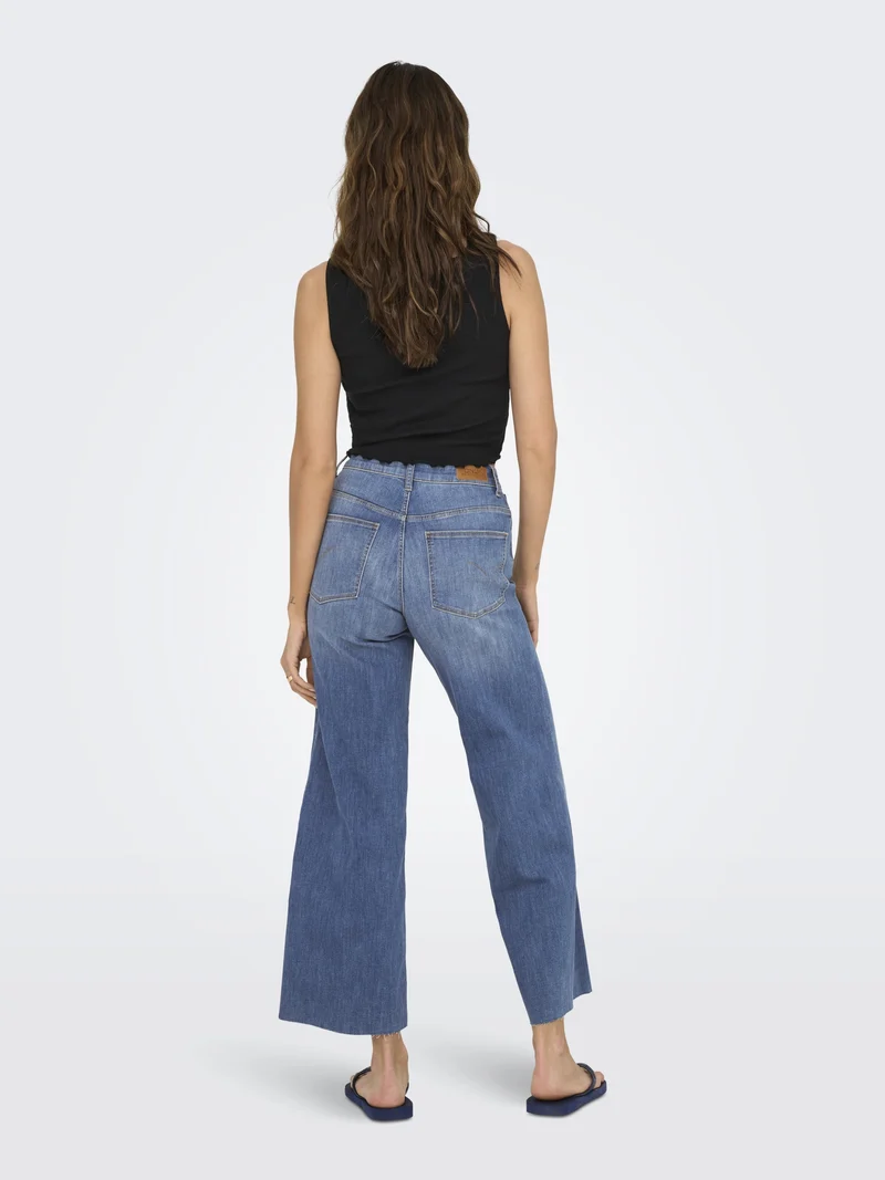 ONLANN-MADISON HW CROP WD DNM SOO61, Medium Blue Denim