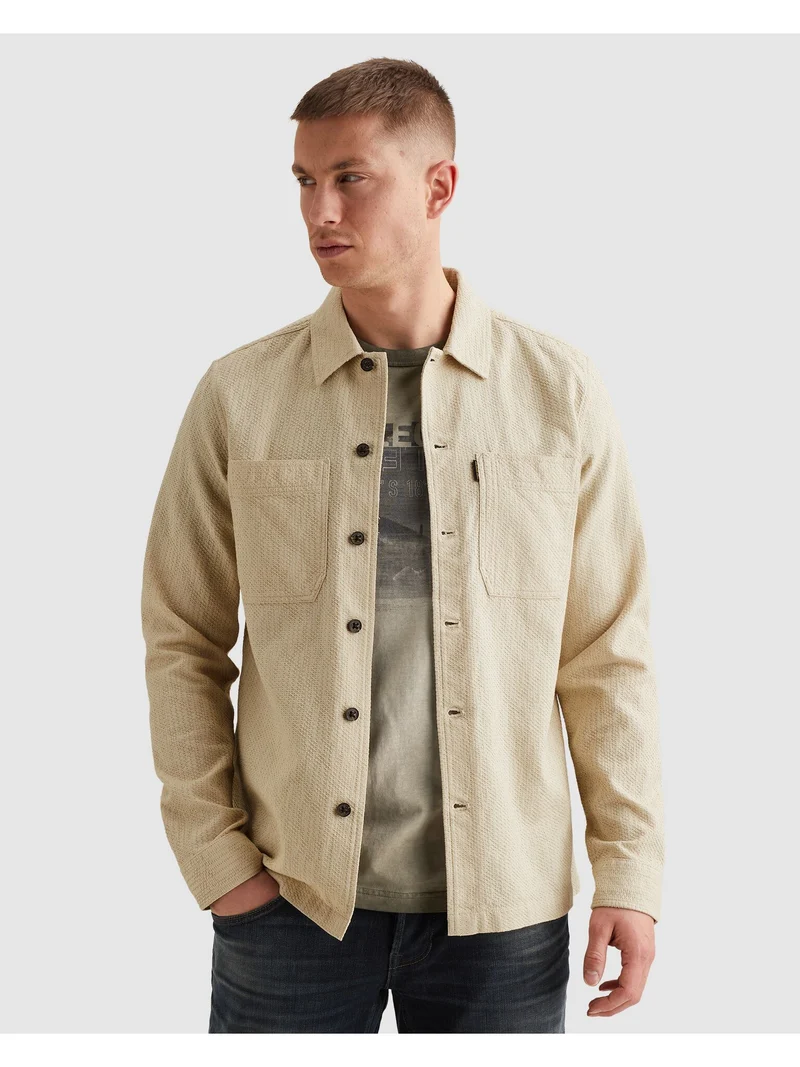 LONG SLEEVE SHIRT Dobby Structure, Bone White
