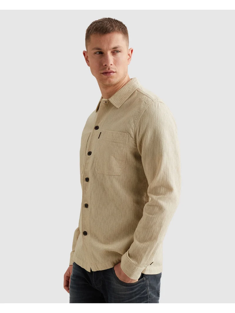 LONG SLEEVE SHIRT Dobby Structure, Bone White
