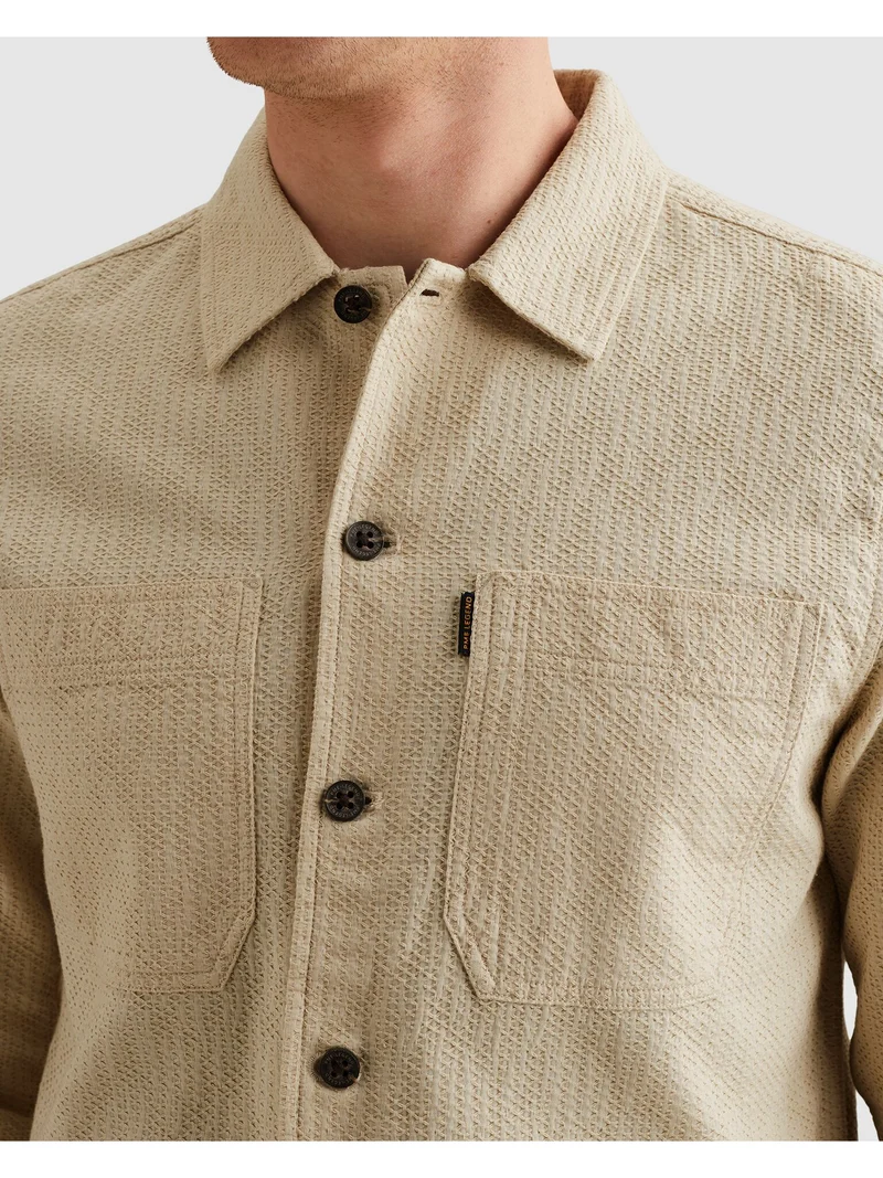 LONG SLEEVE SHIRT Dobby Structure, Bone White
