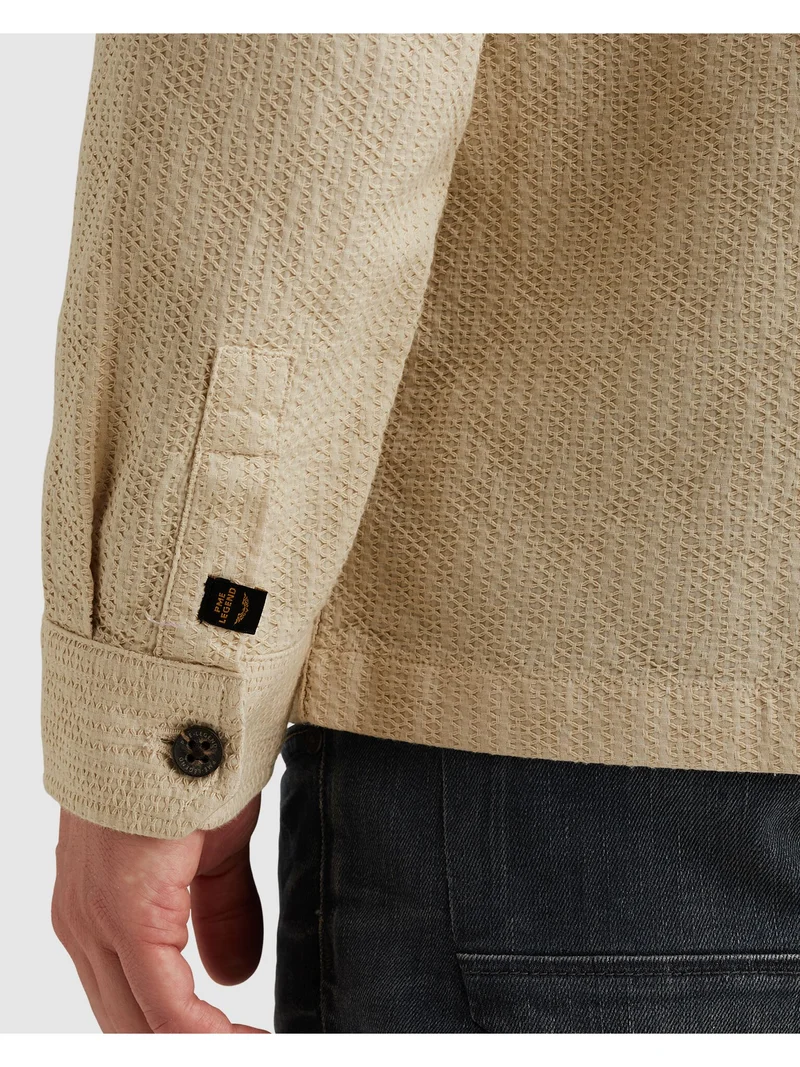 LONG SLEEVE SHIRT Dobby Structure, Bone White