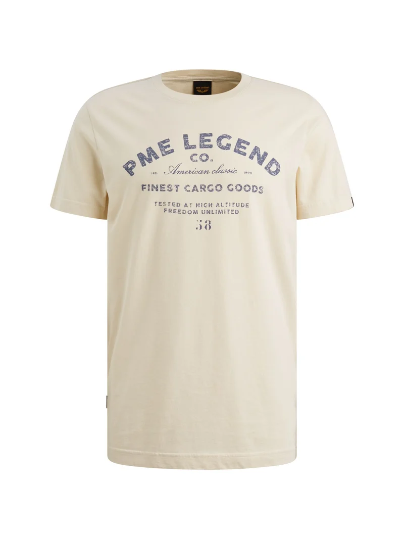 Short sleeve r-neck play single je, Bone White