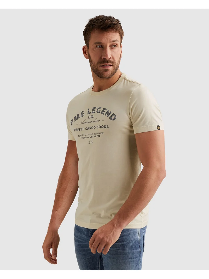 Short sleeve r-neck play single je, Bone White