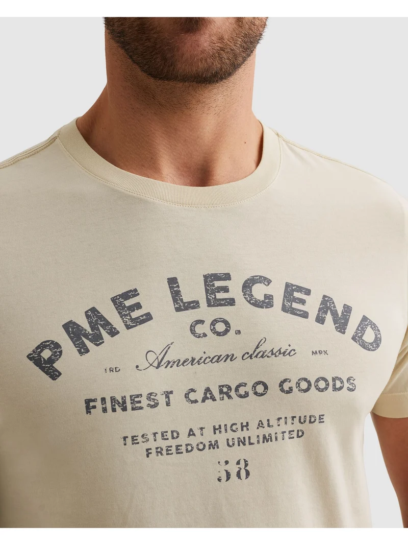 Short sleeve r-neck play single je, Bone White