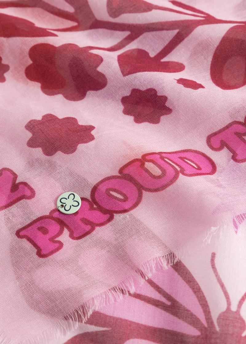 PRINTED SQUARE COTTON SUPERWOMAN pink-120X120CM, pink