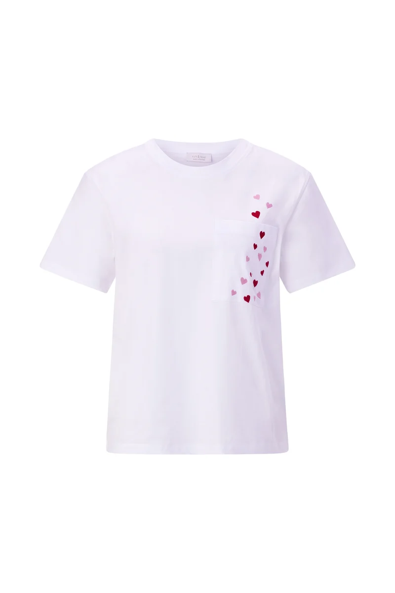 T-Shirt with Hearts, white