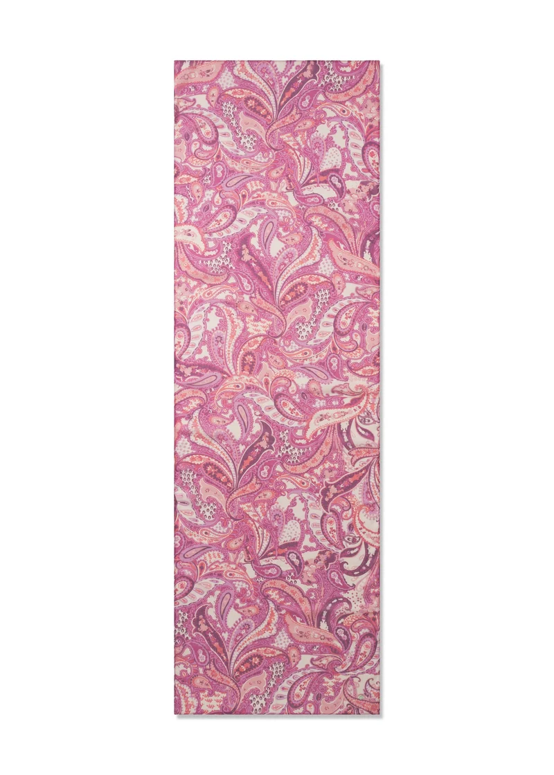 PRINTED SCARF RECYCLED POLYESTER PAISLEY pink-55X180CM, pink