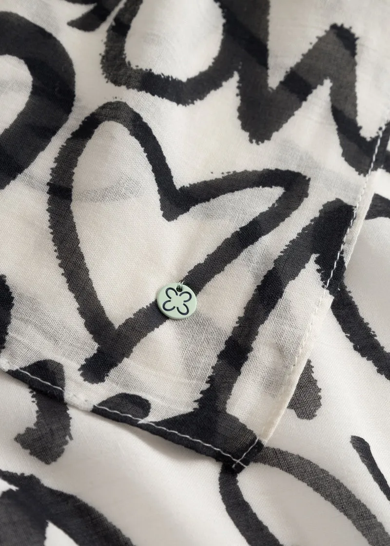 PRINTED SCARF MODAL/COTTON OMG QUOTE weiß-70X180CM, weiß