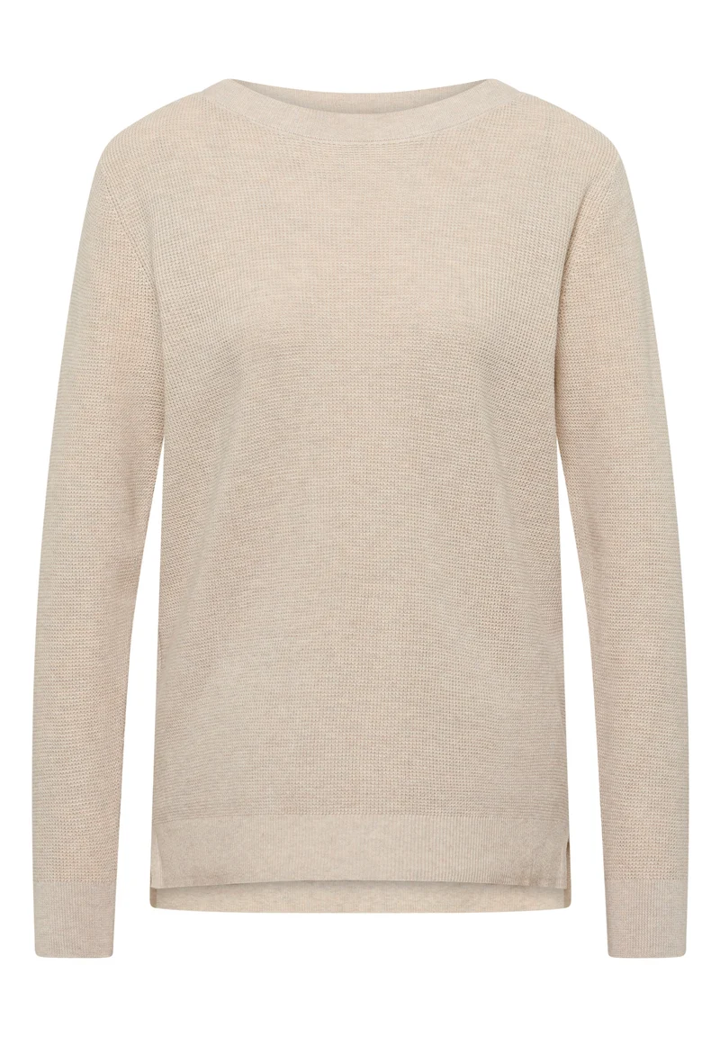 NOS_Structured Boat Neck, egg beige melange