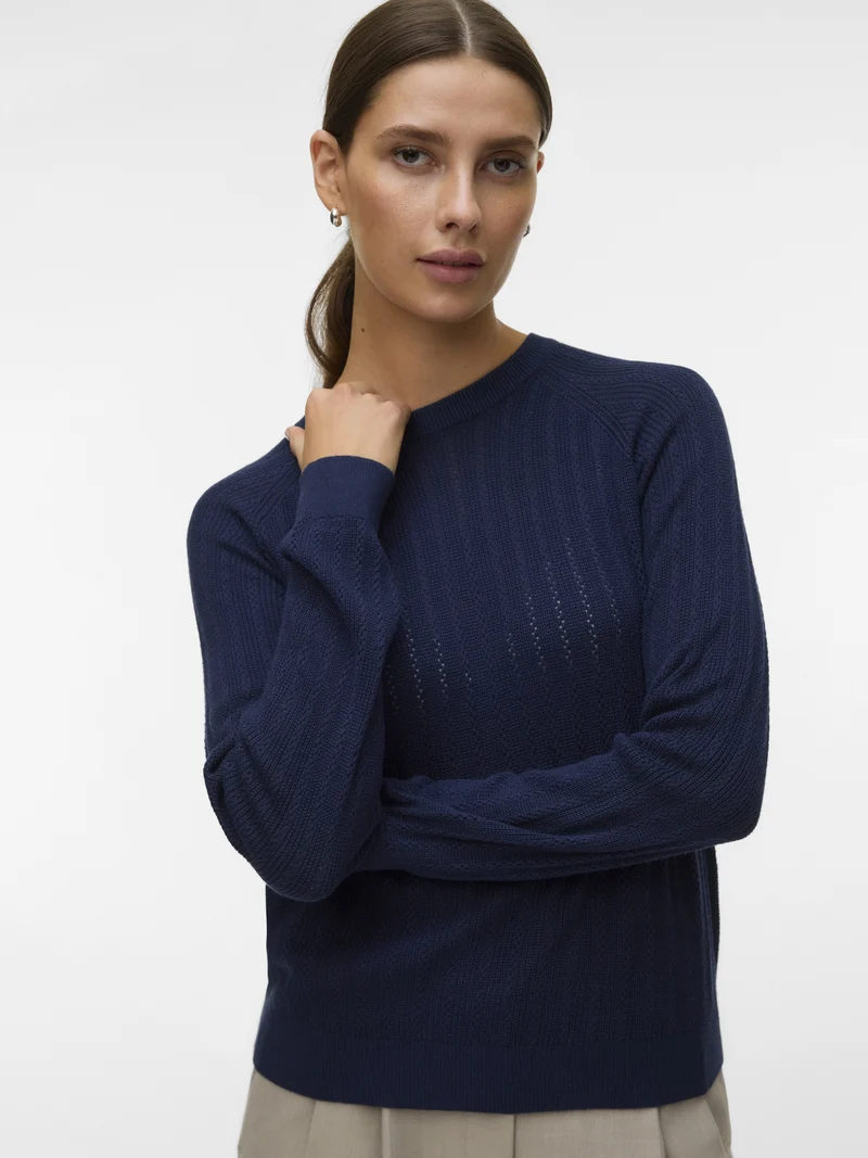 VMNEWLEX POINTELLE LS O-N PULLOVER, Navy Blazer