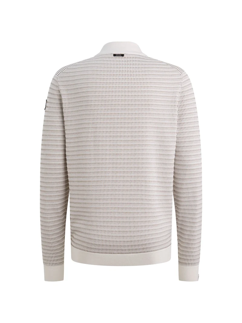 Half zip collar cotton modal, Cloud Dancer