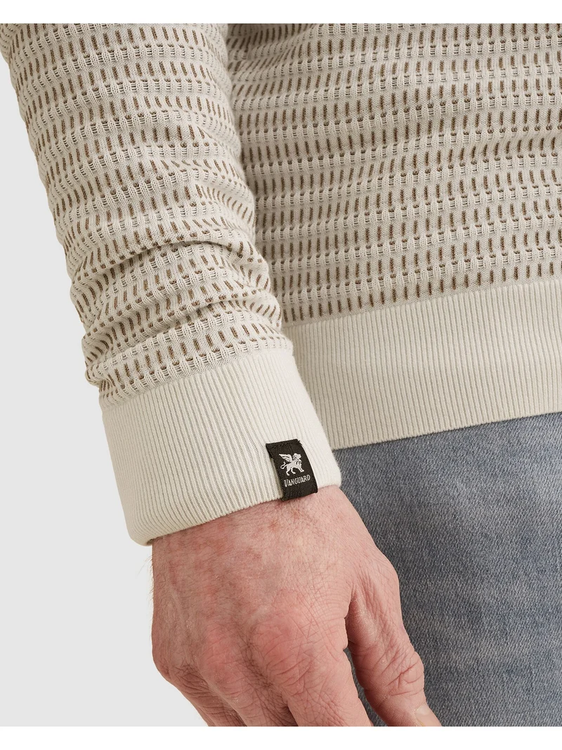 Half zip collar cotton modal, Cloud Dancer