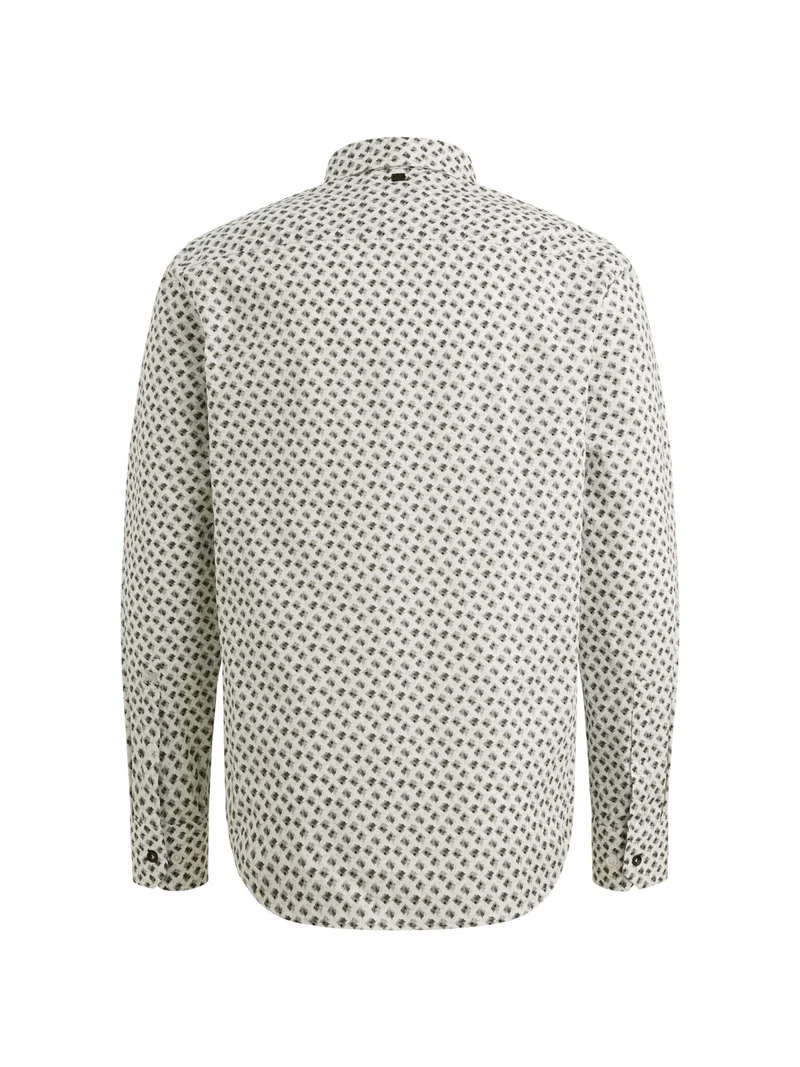 LONG SLEEVE SHIRT Print on Poplin, Cloud Dancer