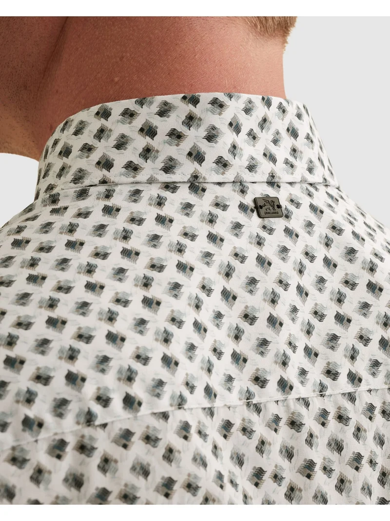 LONG SLEEVE SHIRT Print on Poplin, Cloud Dancer