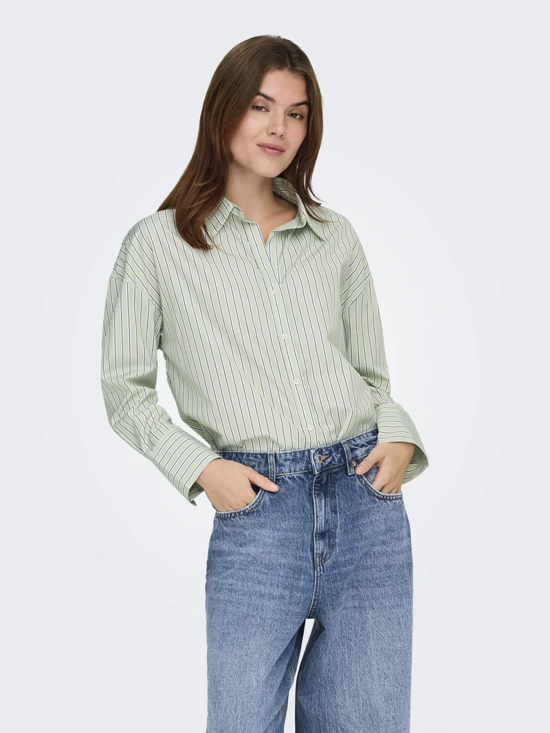 ONLOREGON ALVA LS REG SHIRT NOOS WV, Celadon Green/DOUGLAS FIR
