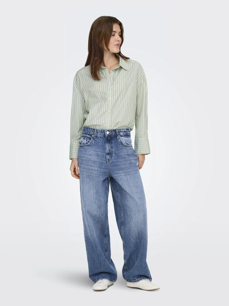 ONLOREGON ALVA LS REG SHIRT NOOS WV, Celadon Green/DOUGLAS FIR