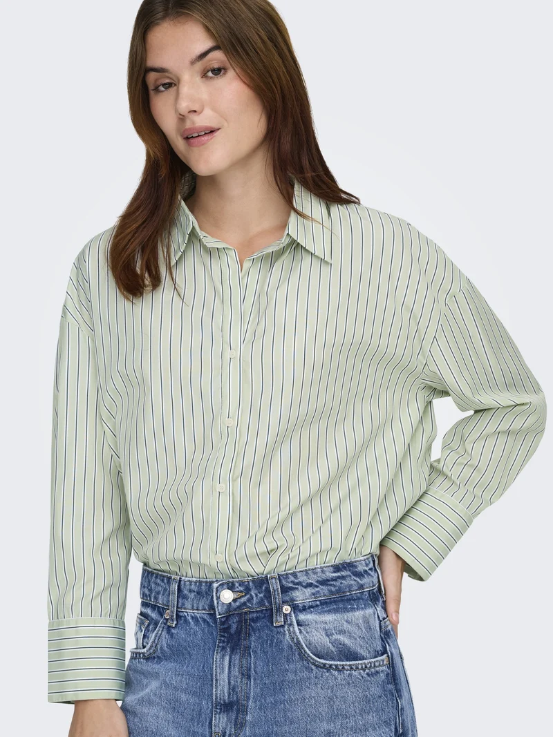 ONLOREGON ALVA LS REG SHIRT NOOS WV, Celadon Green/DOUGLAS FIR
