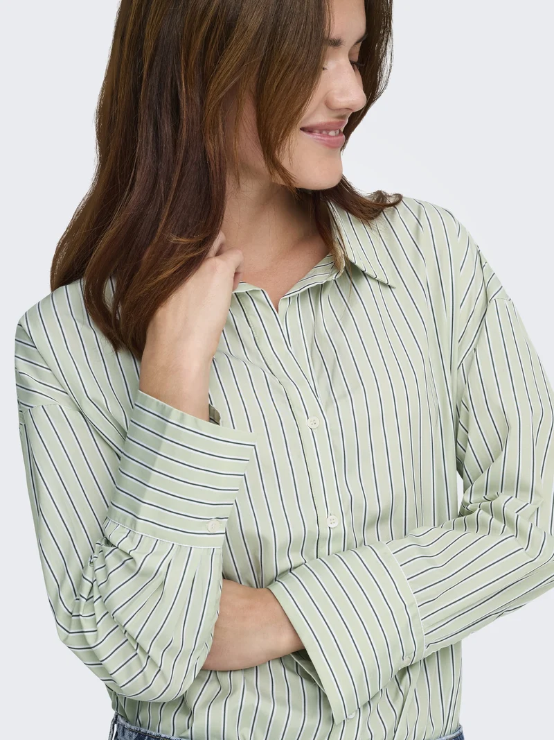 ONLOREGON ALVA LS REG SHIRT NOOS WV, Celadon Green/DOUGLAS FIR