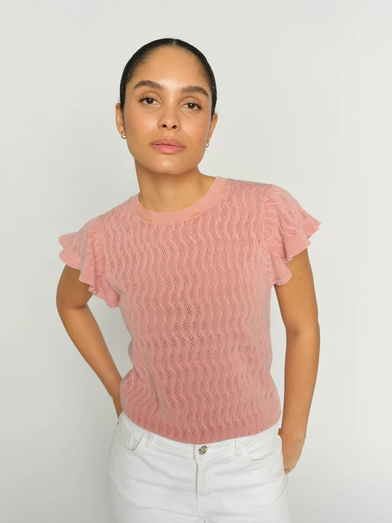 MMGanna Pattern O-Neck Knit Top