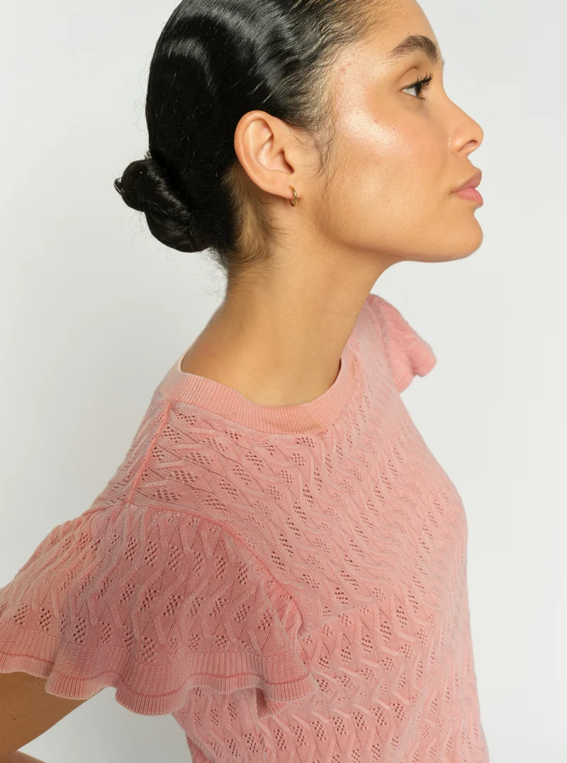 MMGanna Pattern O-Neck Knit Top