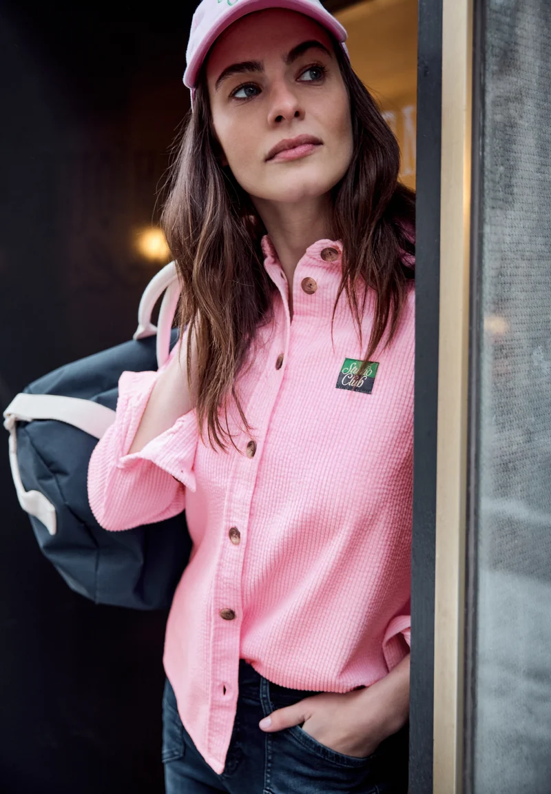 LTD QR Corduroy shirtcollar bl, tulip pink