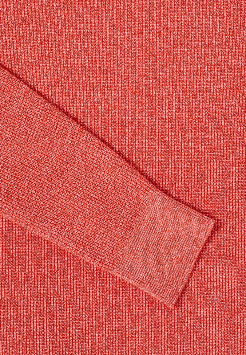 NOS_Structured Boat Neck, cherry tomato orange melange