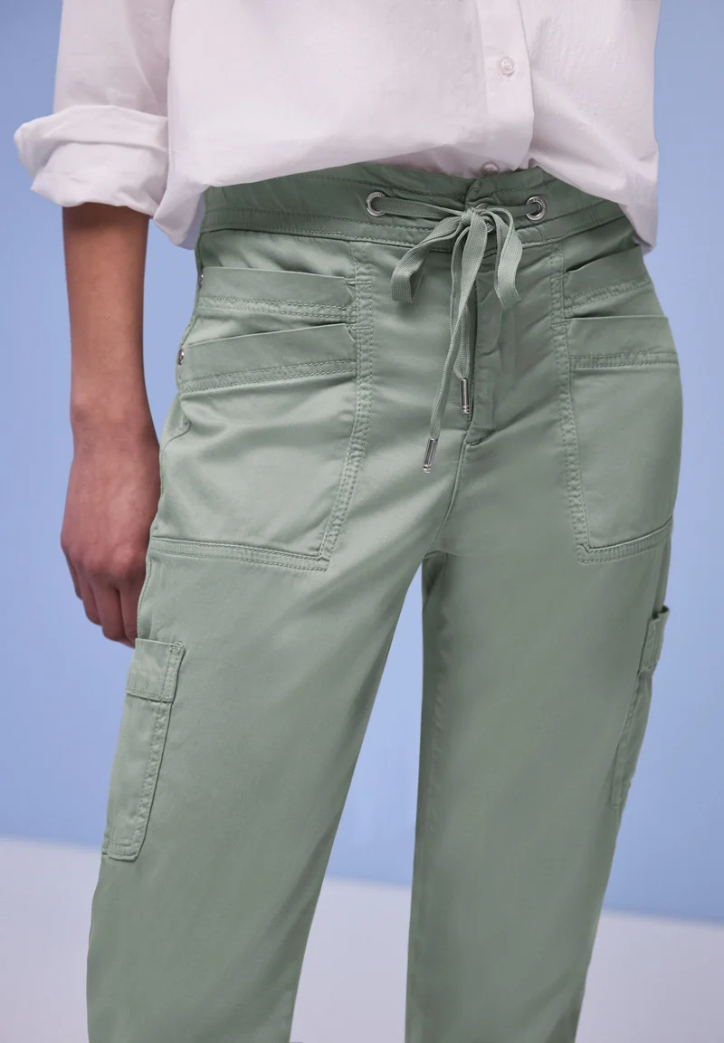 LTD QR Bonny Cargo Lyocell Jog, dark mint green
