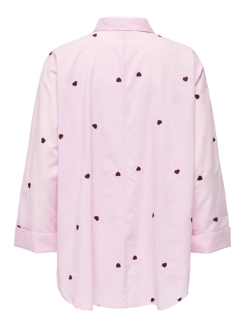 ONLNEW LINA GRACE LS EMB SHIRT NOOS, Roseate Spoonbill/BORDEAUX HEART