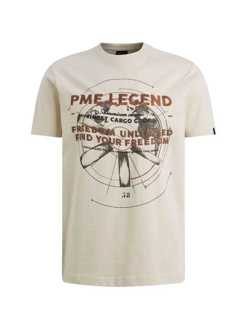 Short sleeve r-neck heavy jersey f, Bone White