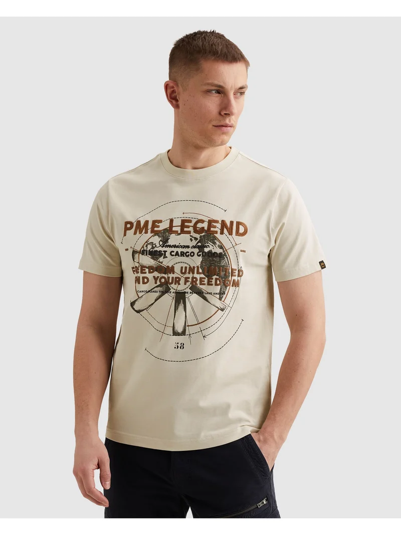 Short sleeve r-neck heavy jersey f, Bone White