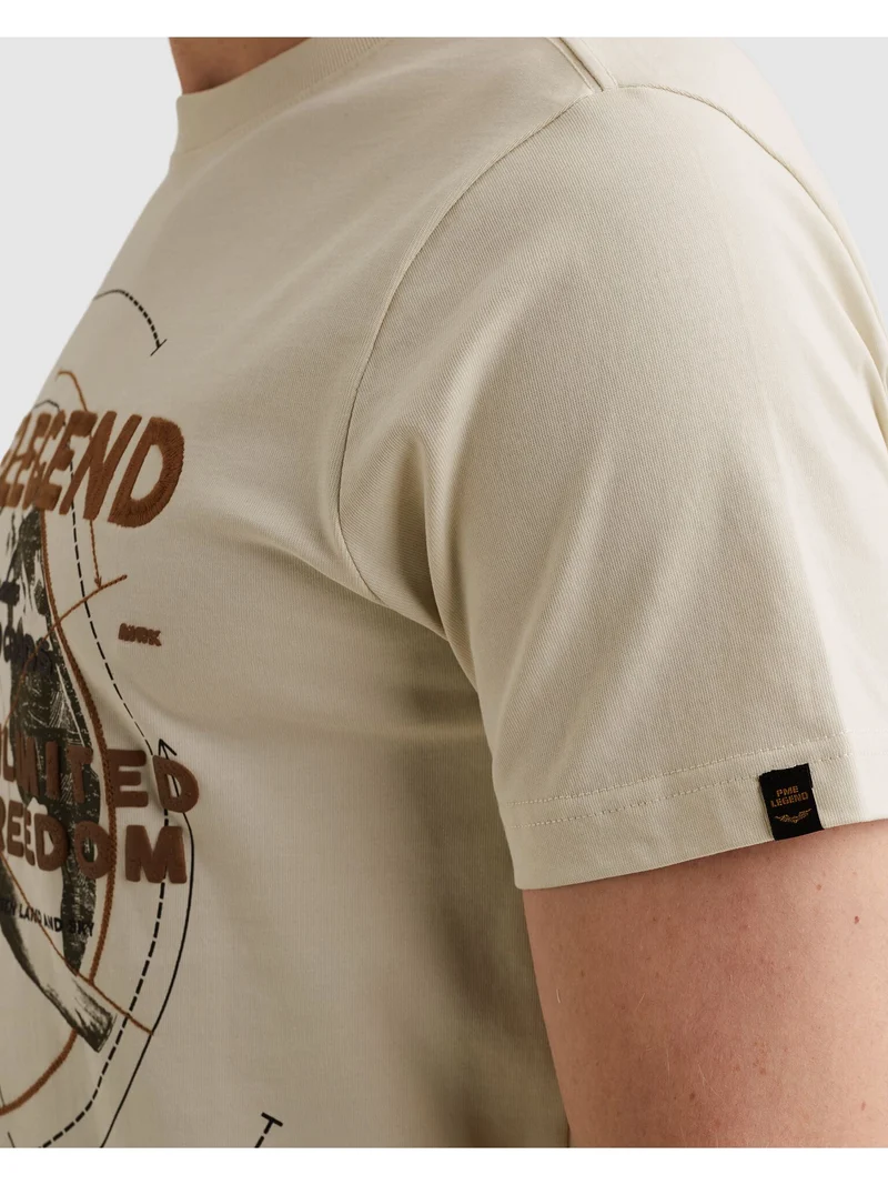 Short sleeve r-neck heavy jersey f, Bone White