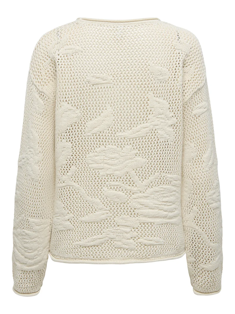 ONLSEASIDE LS PULLOVER CC KNT, Ecru