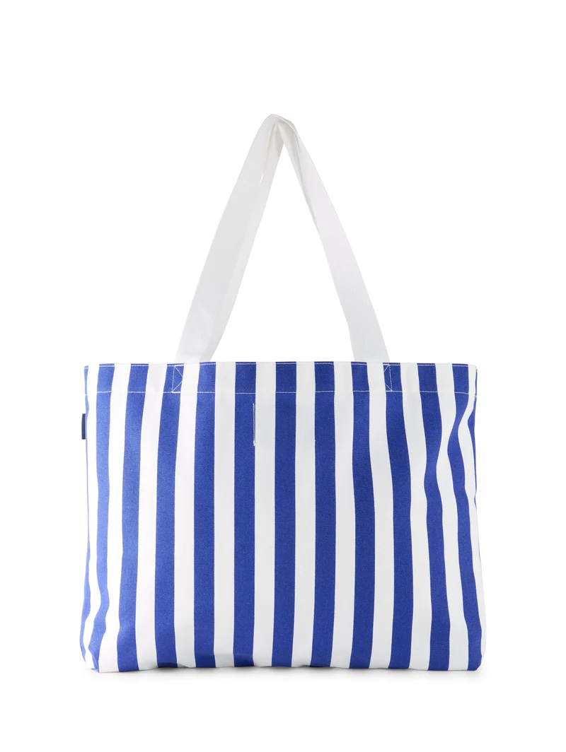 canvas bag, blue offwhite stripe