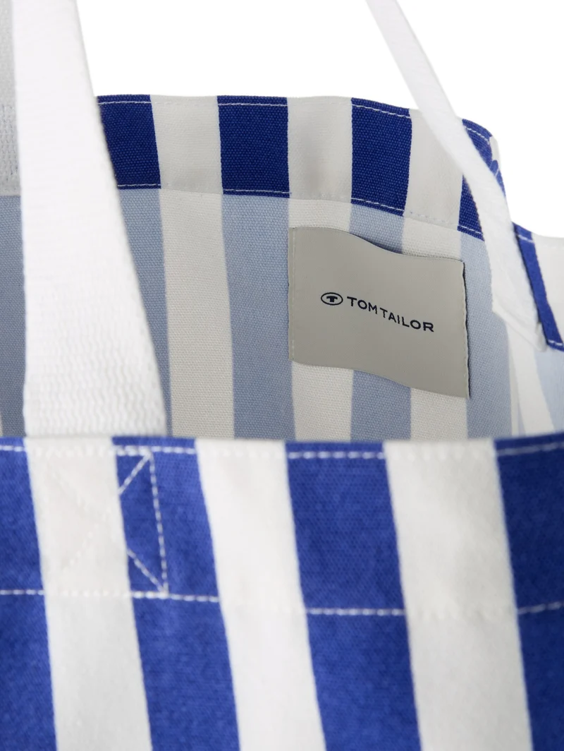 canvas bag, blue offwhite stripe