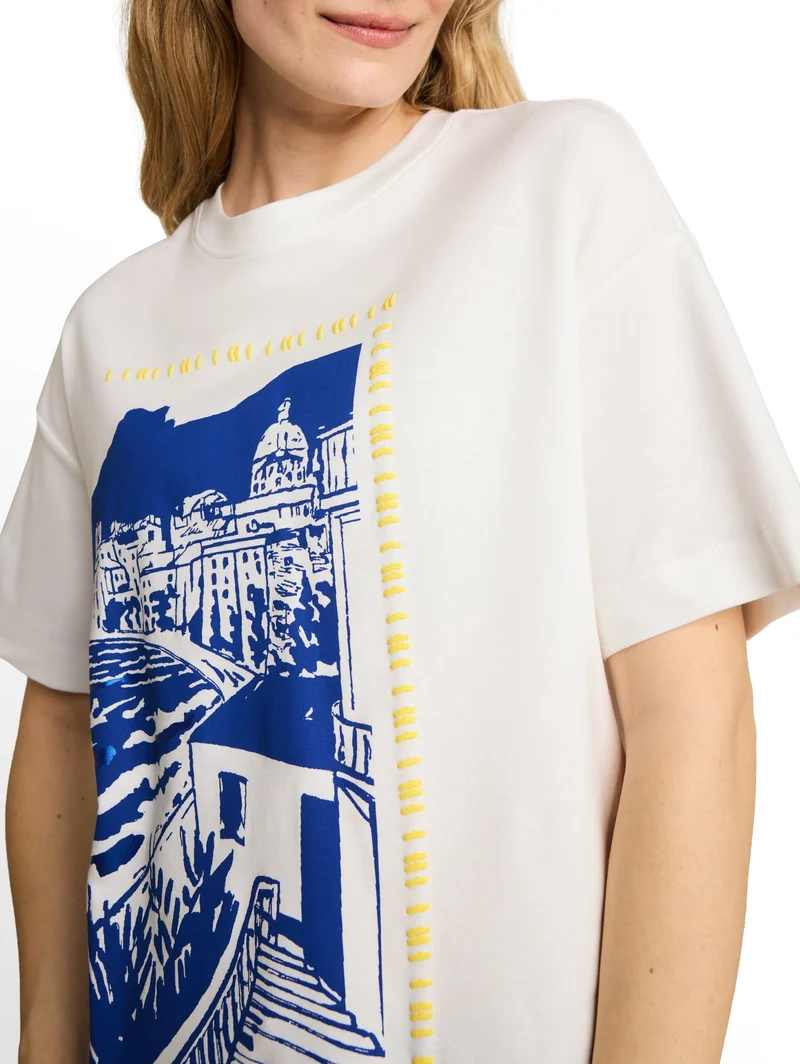 T-Shirt with artwork, Whisper White