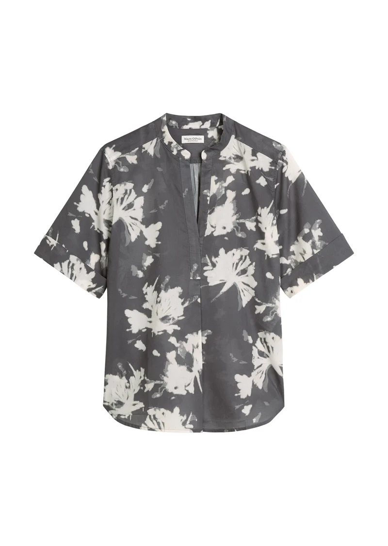 Woven Blouses Shortsleeve, Dark Grey_Multi_01