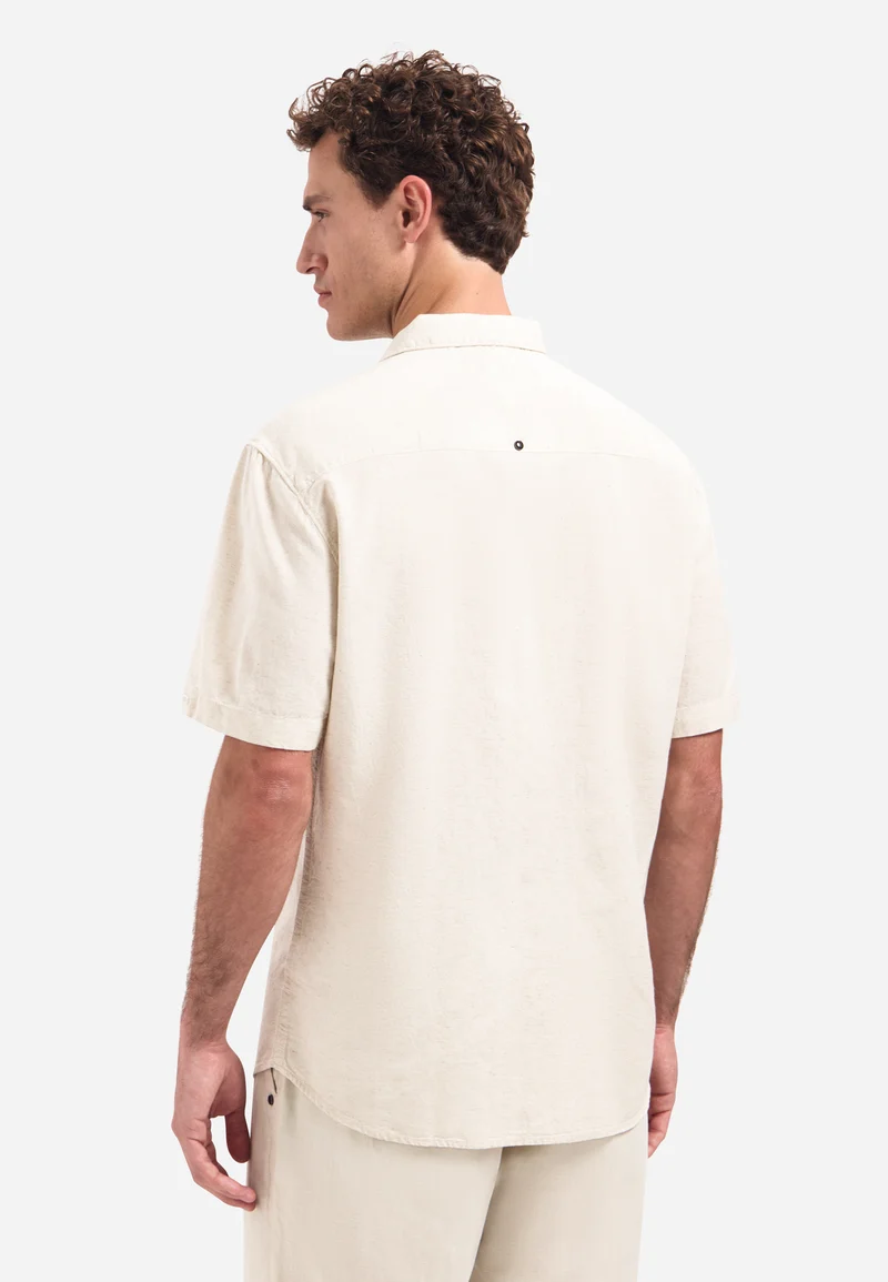 Shirt Short Sleeve Placed Embroidery, Stone