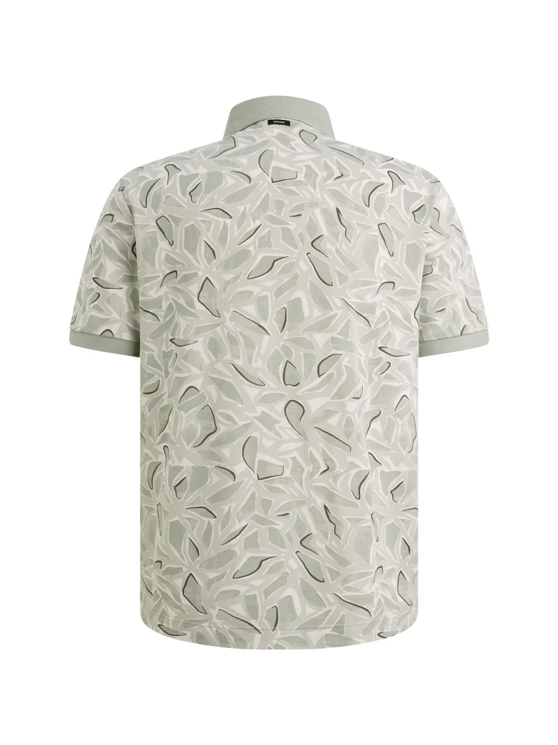 Short sleeve polo stretch pique bl, Aqua Gray