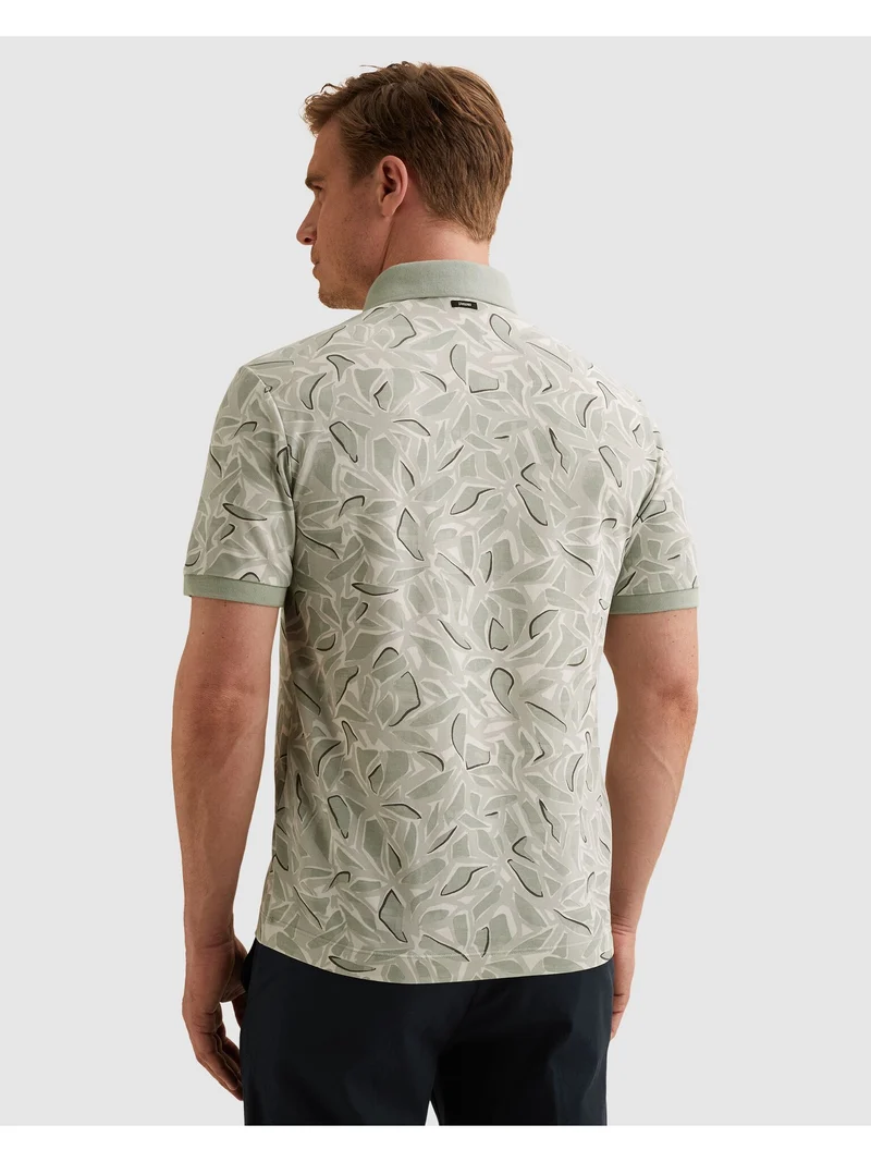Short sleeve polo stretch pique bl, Aqua Gray