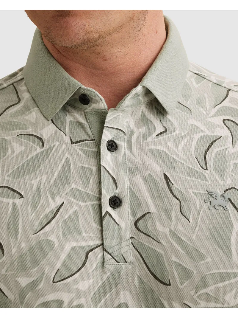 Short sleeve polo stretch pique bl, Aqua Gray