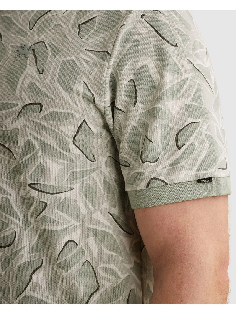 Short sleeve polo stretch pique bl, Aqua Gray