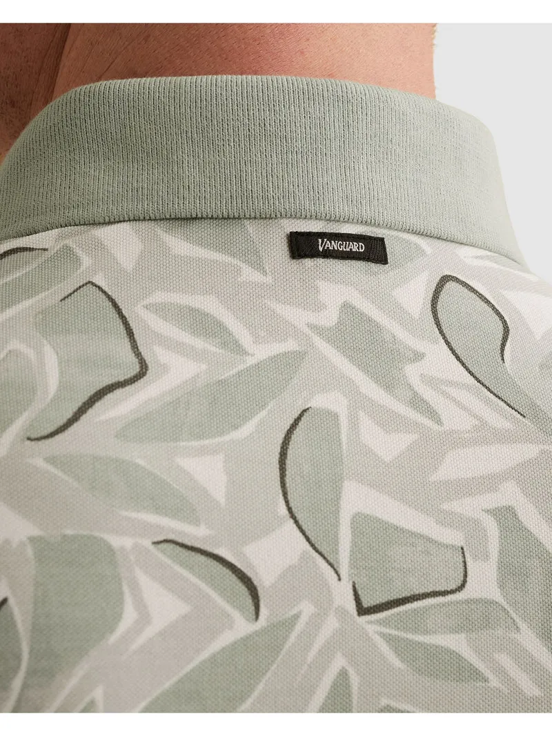 Short sleeve polo stretch pique bl, Aqua Gray