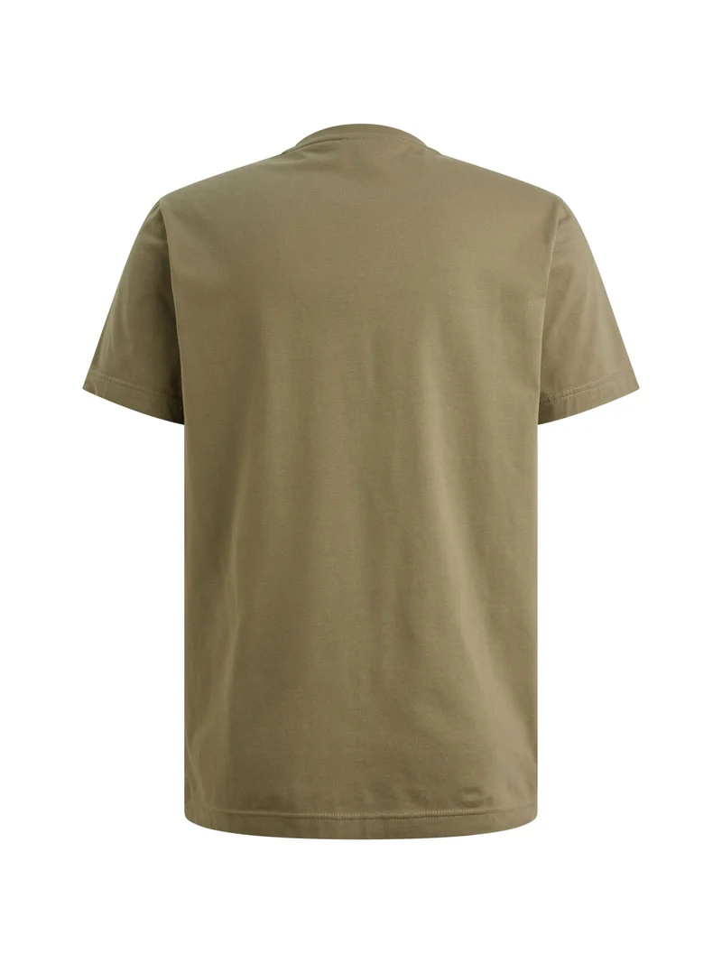 Short sleeve r-neck cotton elastan, Dusky Green
