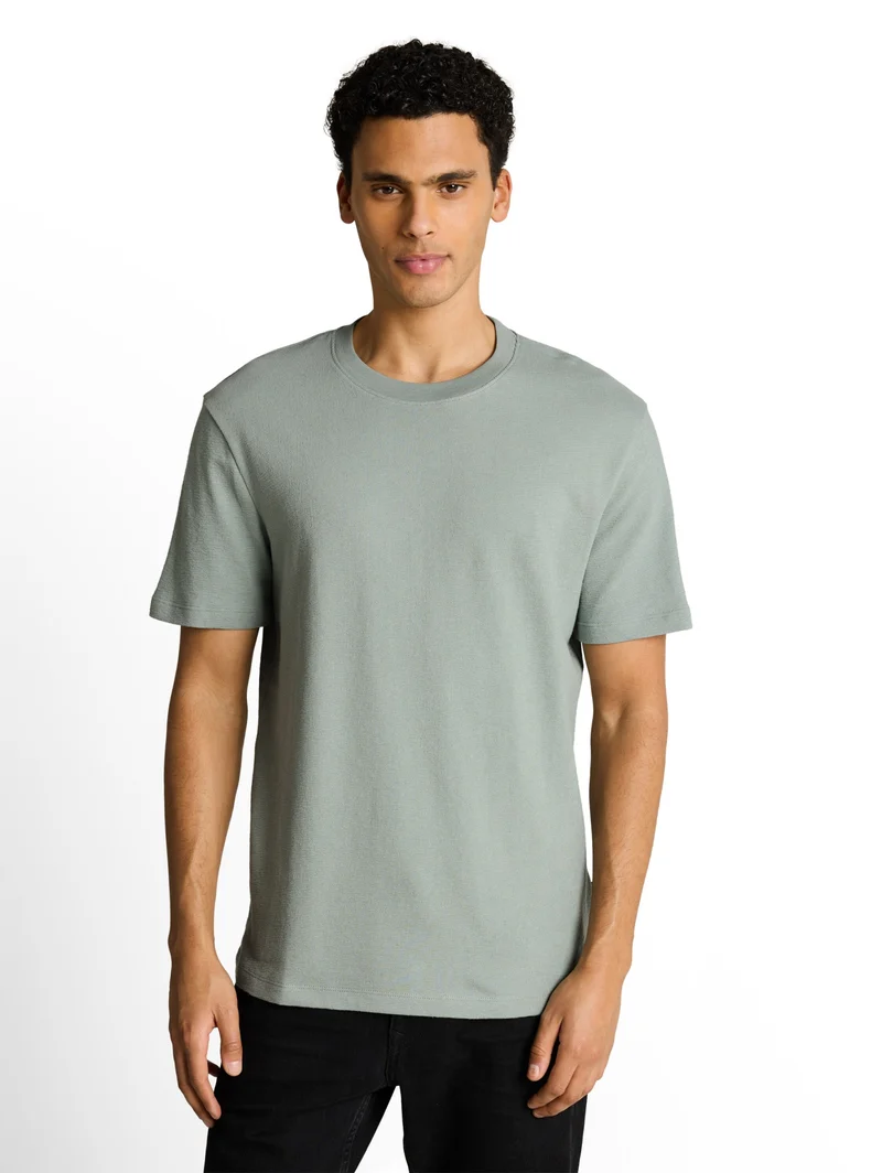 solid structured t-shirt, green mist