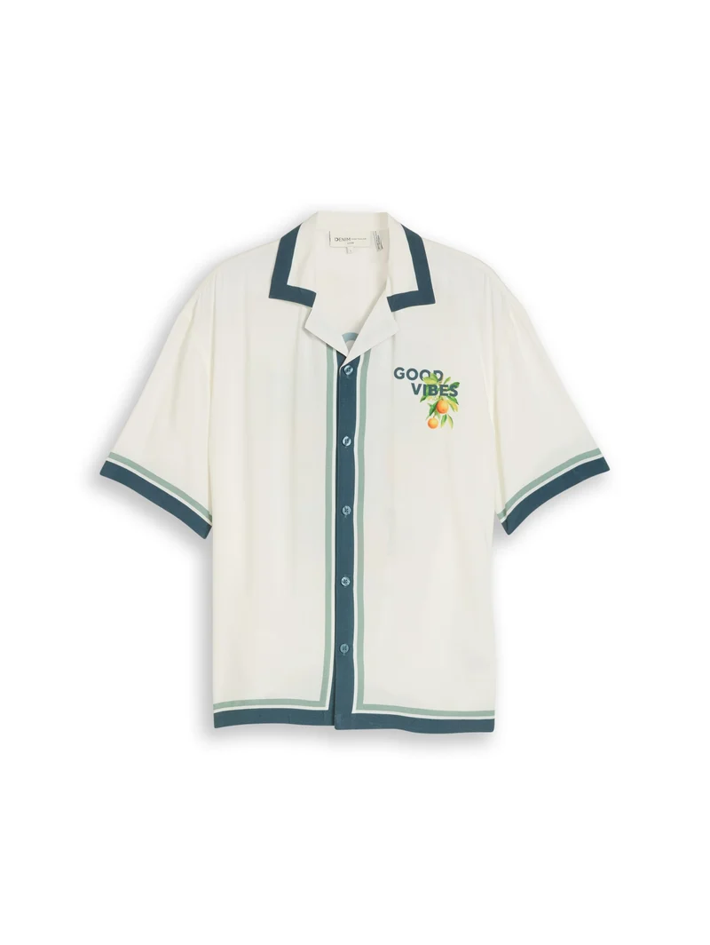loose viscose resort shirt, Wool White