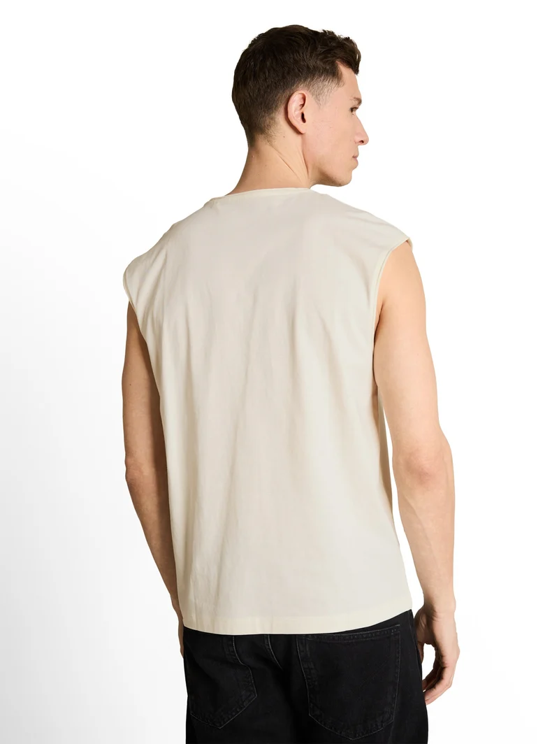 relaxed overdye tank top, Wool White