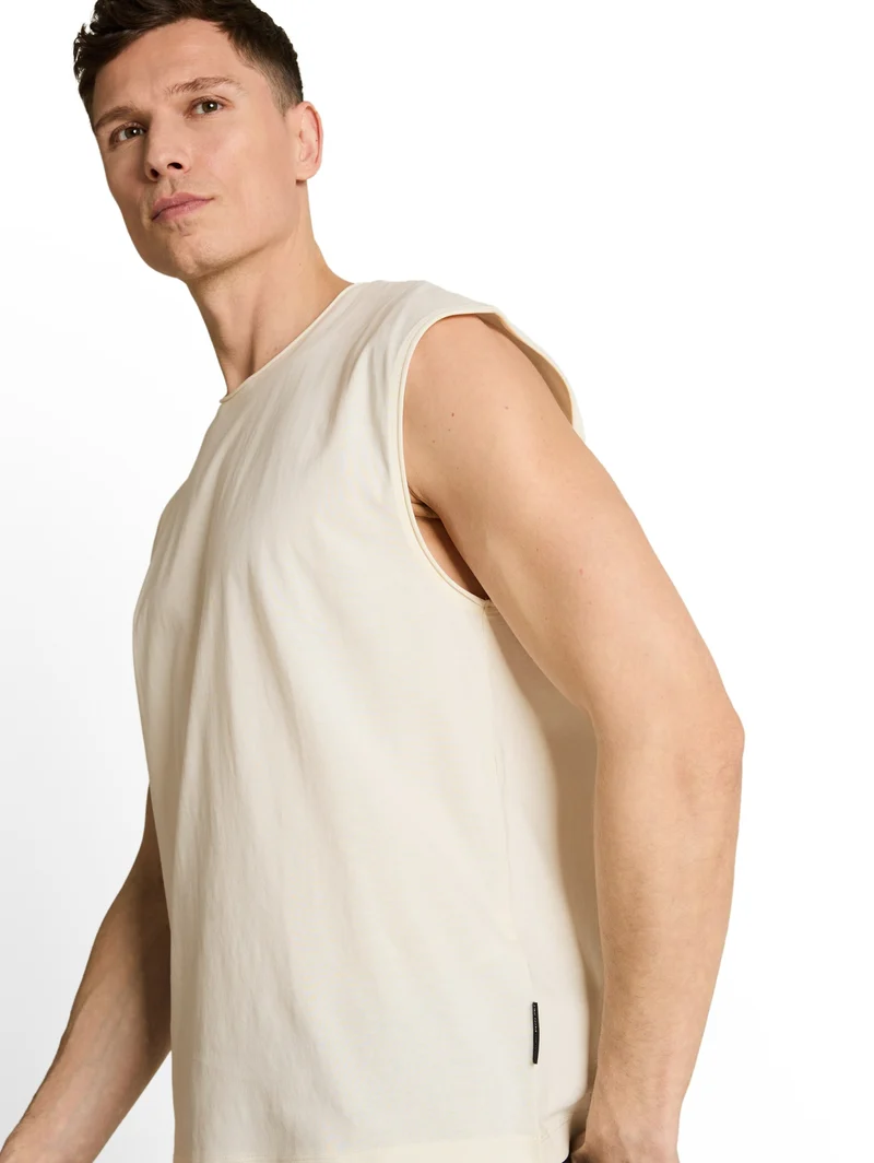 relaxed overdye tank top, Wool White